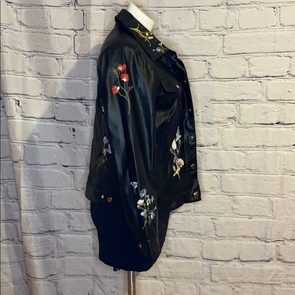 Faux leather embroidered rockstar jacket - Picture 2 of 13
